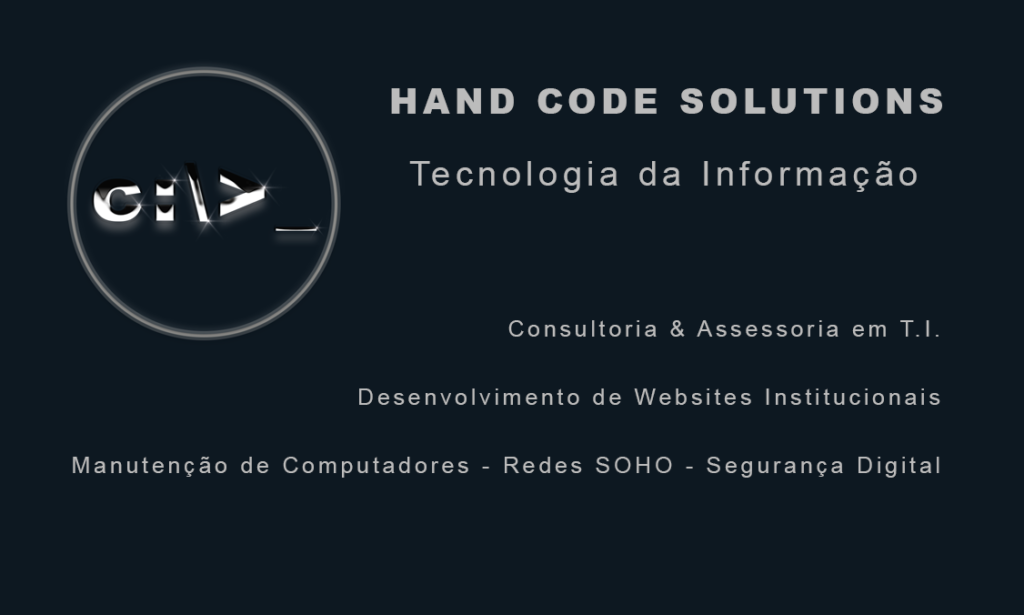 Hand Code Solutions Business Card Frente