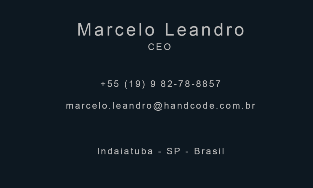 Hand Code Solutions Business Card Verso